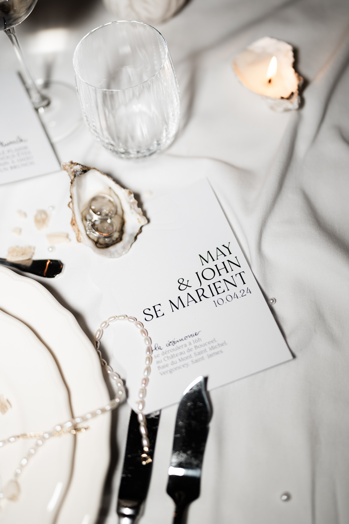 Pearly Love on the Bay papeterie moderne mariage