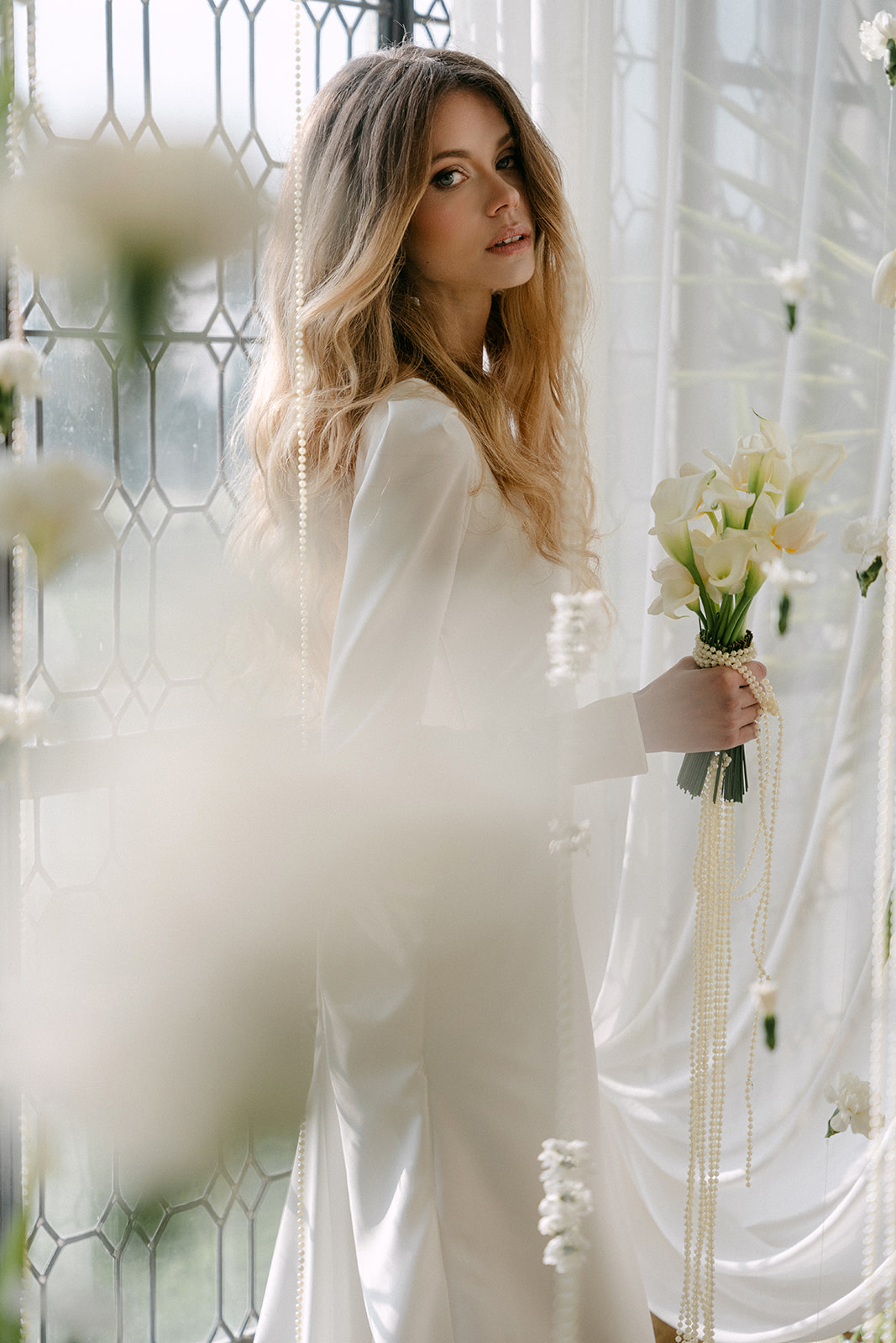 bouquet de mariée blanc tulipes